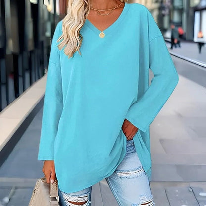 Stylish V-Neck Long Sleeve Casual Shirt