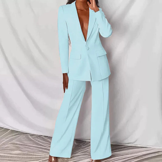 Smart 2-Piece Suit Jacket and Pants - Hehif