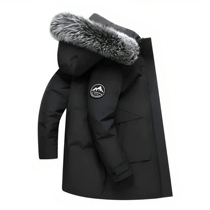 Warm Fur Hooded Parka Coat - Hehif