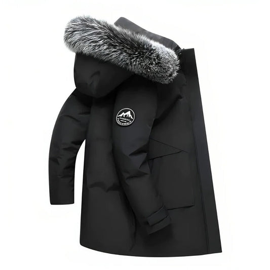 Warm Fur Hooded Parka Coat - Hehif