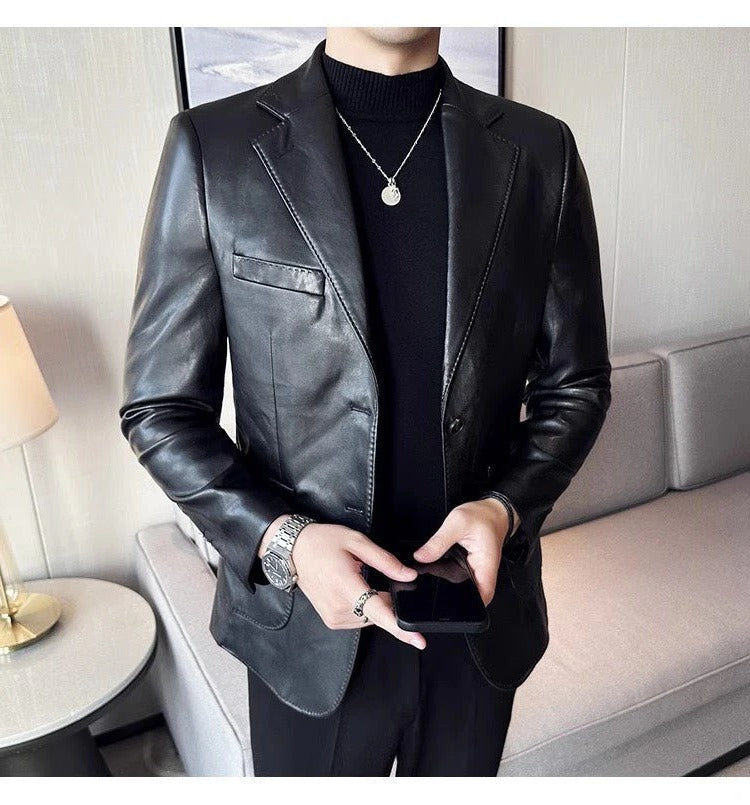 Classic Brown Leather Jacket for Men