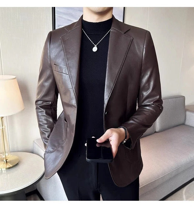 Classic Brown Leather Jacket for Men