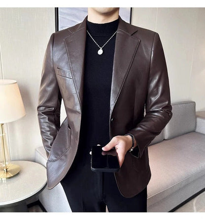 Classic Brown Leather Jacket for Men