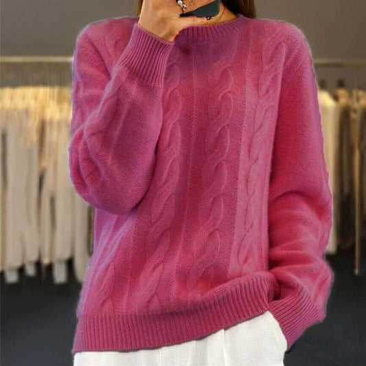 Cozy Cable Knit Pullover - Hehif