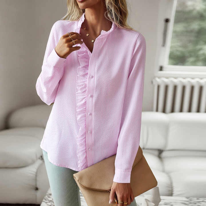 Classic Fit Elegant Long Sleeve Women's Blouse
