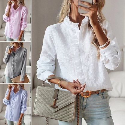 Classic Fit Elegant Long Sleeve Women's Blouse