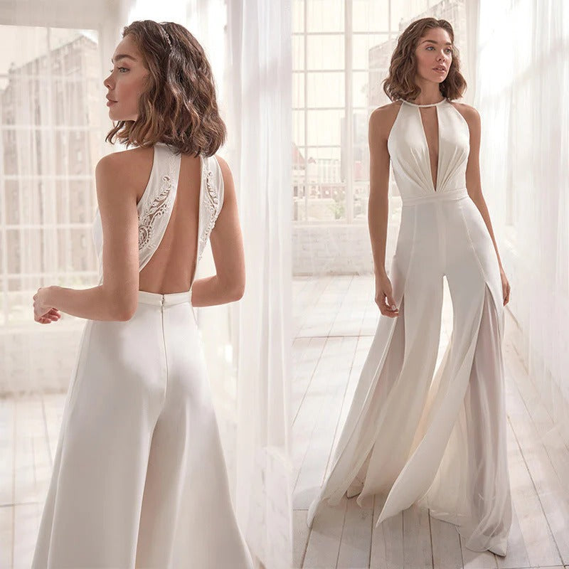 Chic V-Neck Women's Jumpsuit