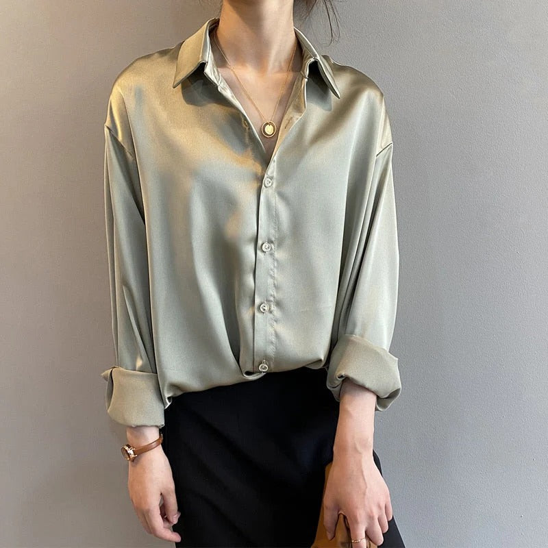 Ladies Classic Satin Blouse