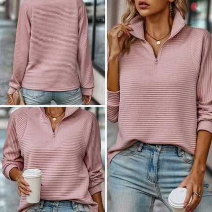 Ladies' Zip Front V-Neck Sweater