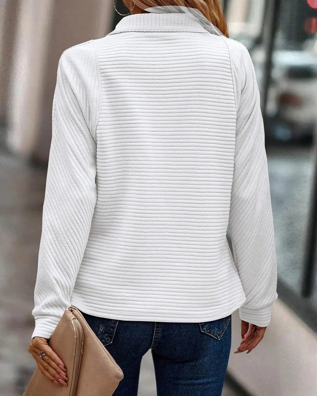 Ladies' Zip Front V-Neck Sweater