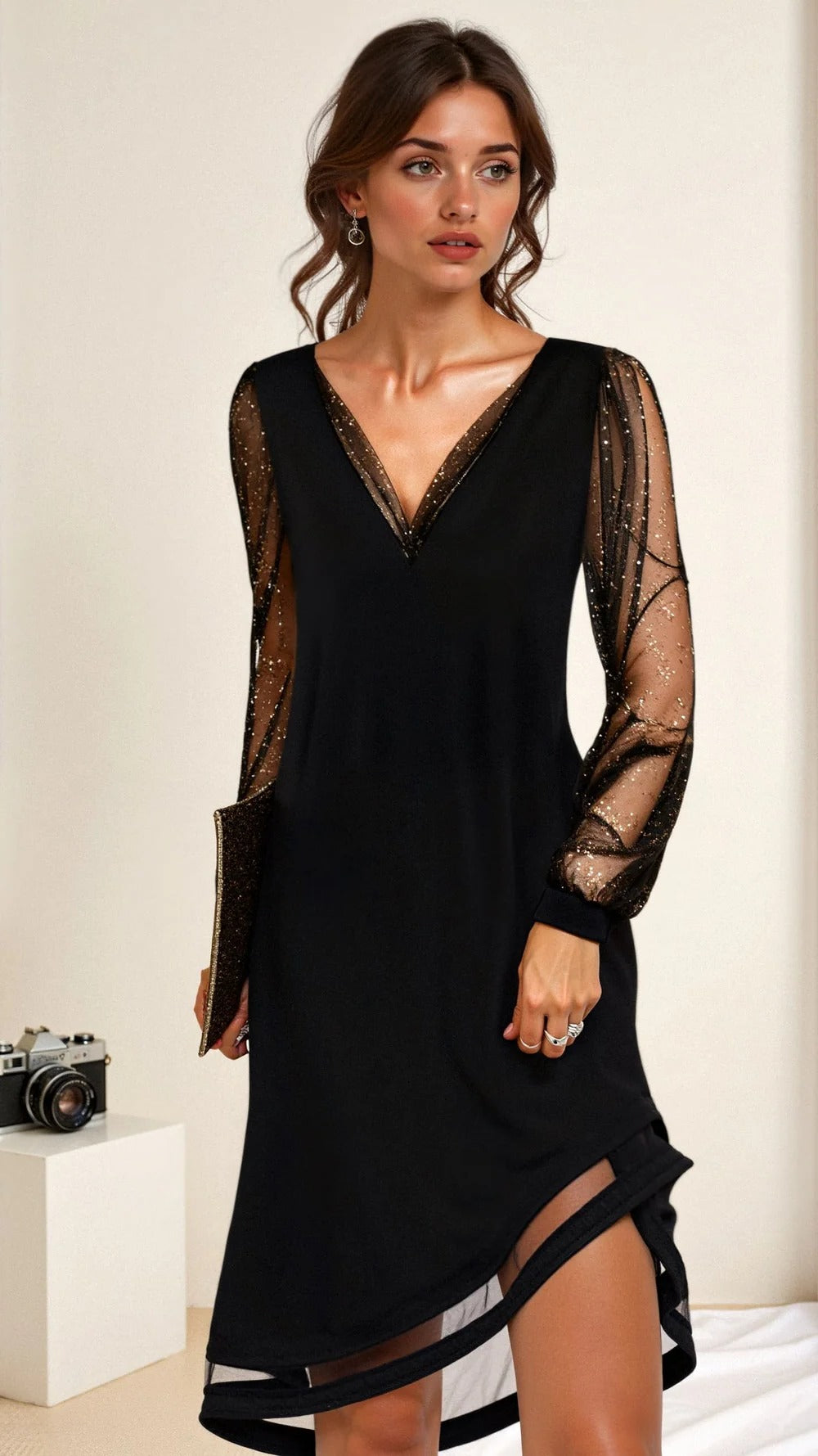 Elegant V Neck Formal Gown