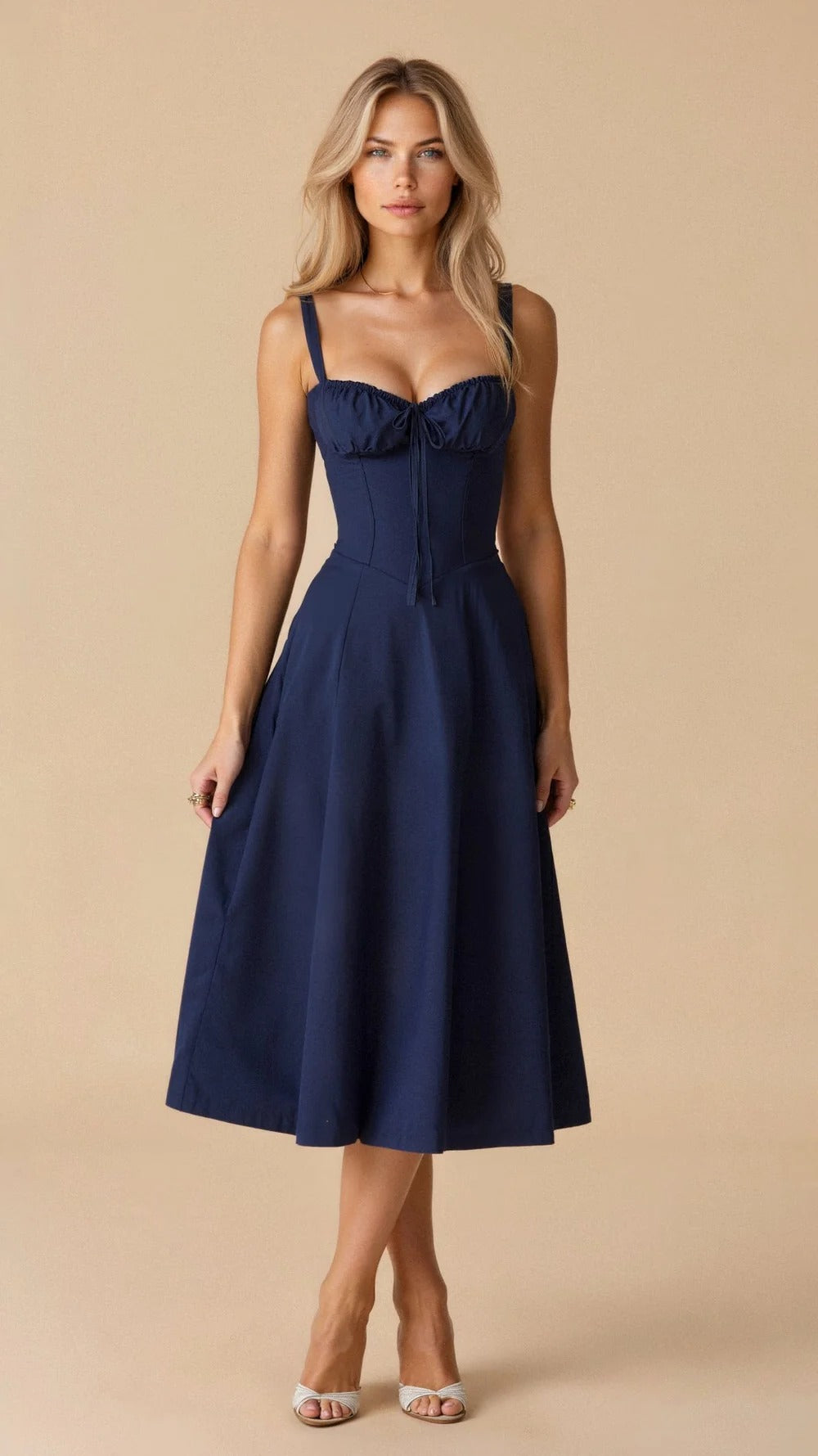 Fit and Flare Waist Dress - Hehif