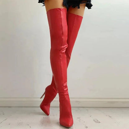Trendy Knee High Leather Boots
