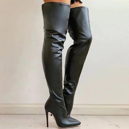 Trendy Knee High Leather Boots