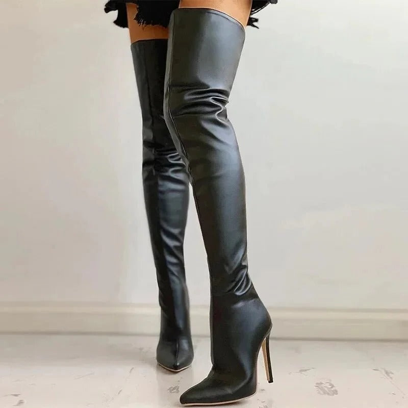 Trendy Knee High Leather Boots