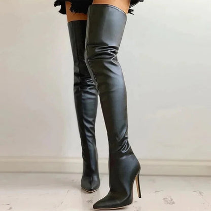 Trendy Knee High Leather Boots