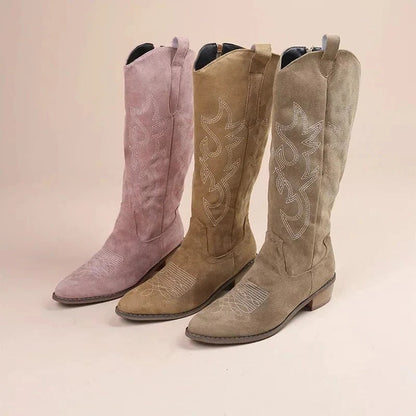 Mid Calf Western Riding Boots