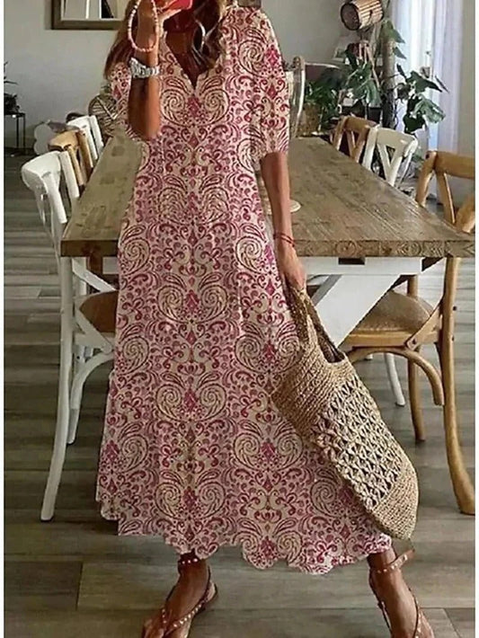 Vibrant Floral Women's Dress - Hehif