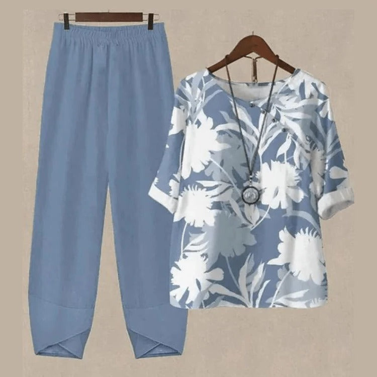 Colorful Top and Bottom Outfit Set - Hehif