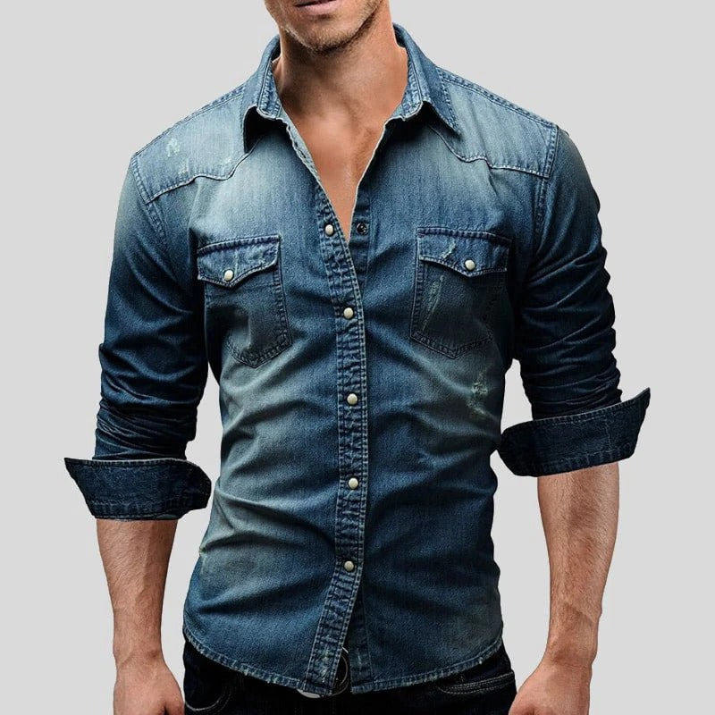 Casual Blue Jeans Shirt - Hehif