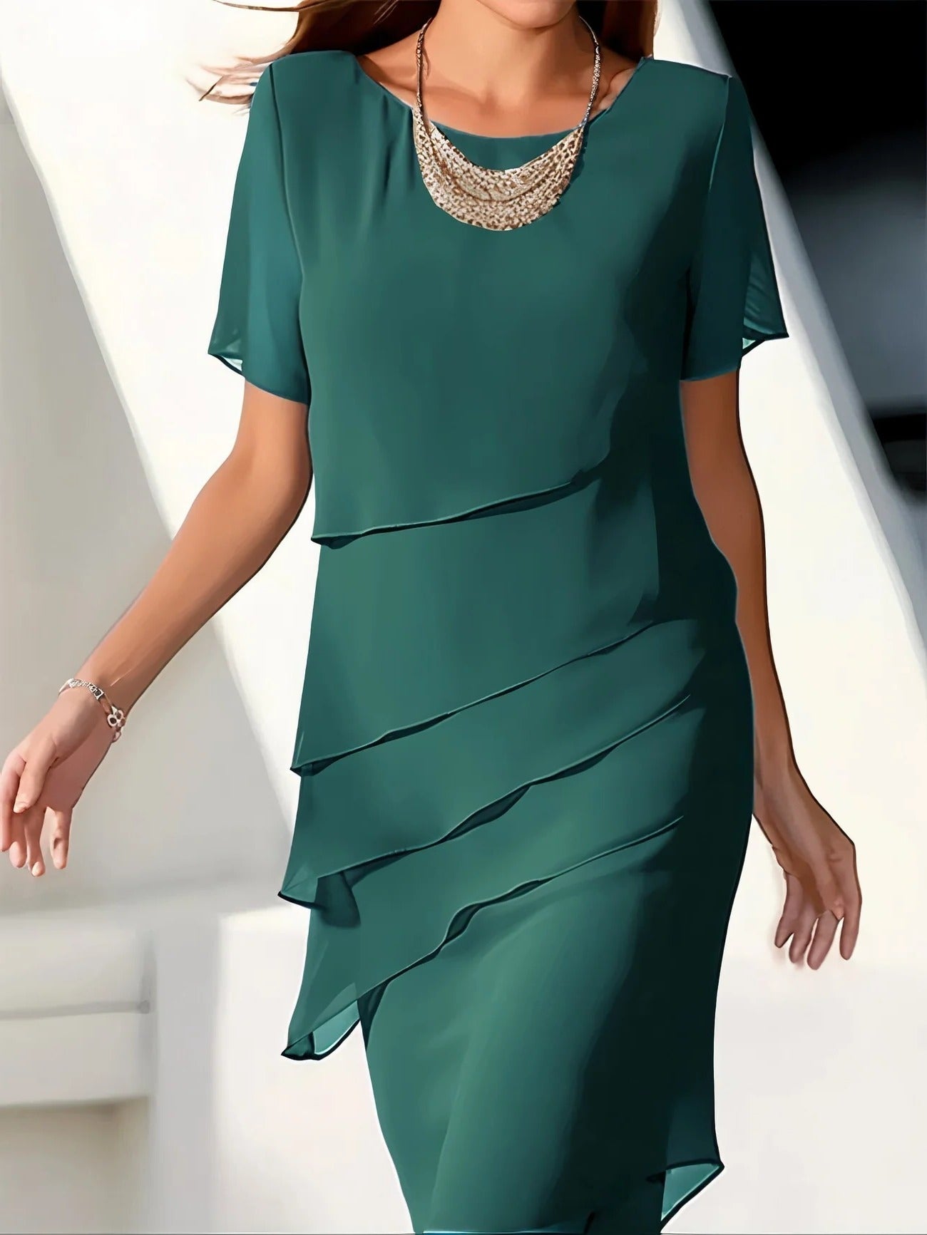 Layered Flowy Evening Dress