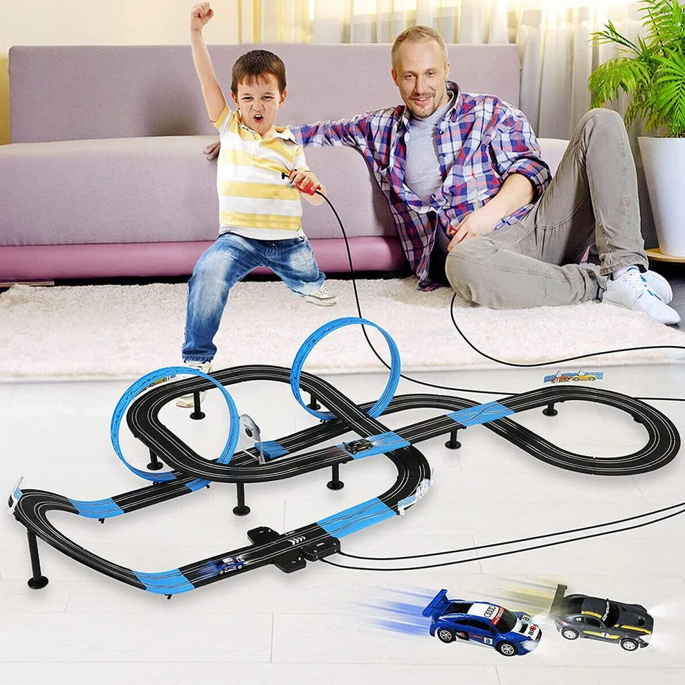 Fast Electric Racing Car Track Playset for Kids