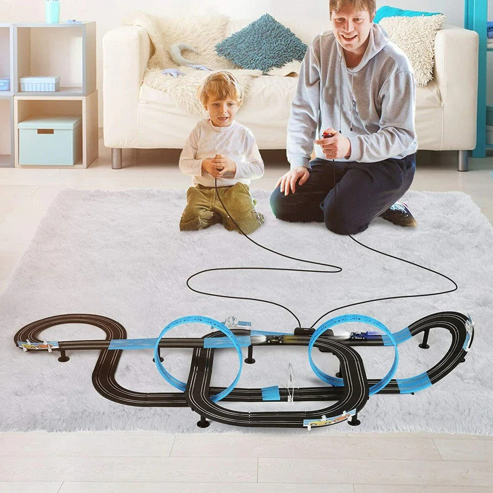 Fast Electric Racing Car Track Playset for Kids
