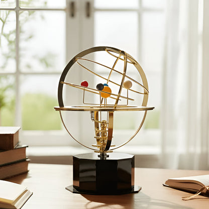 Metallic Globe Planetary Model with 9 Detailed Planets