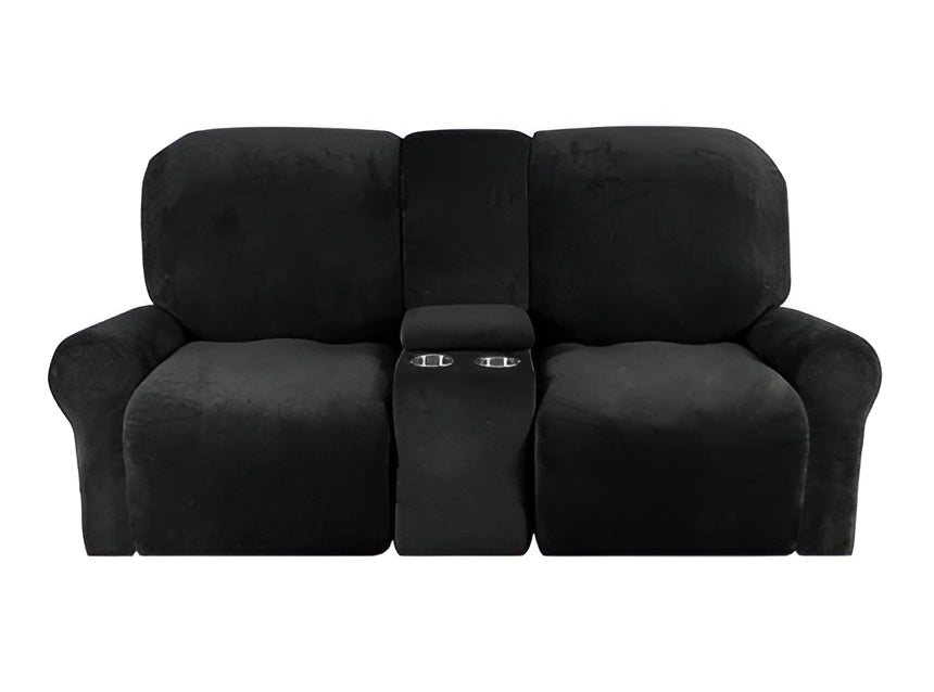 Comfy 2 Seater Recliner Slipcover with Cup Holders 12 Colors