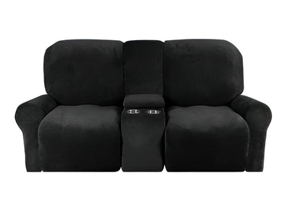 Comfy 2 Seater Recliner Slipcover with Cup Holders 12 Colors