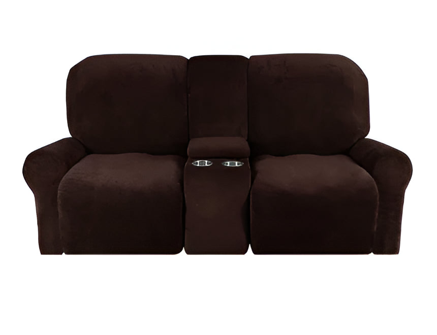 Comfy 2 Seater Recliner Slipcover with Cup Holders 12 Colors