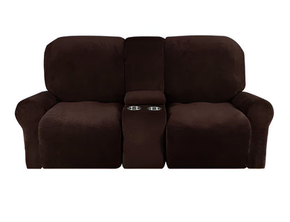 Comfy 2 Seater Recliner Slipcover with Cup Holders 12 Colors