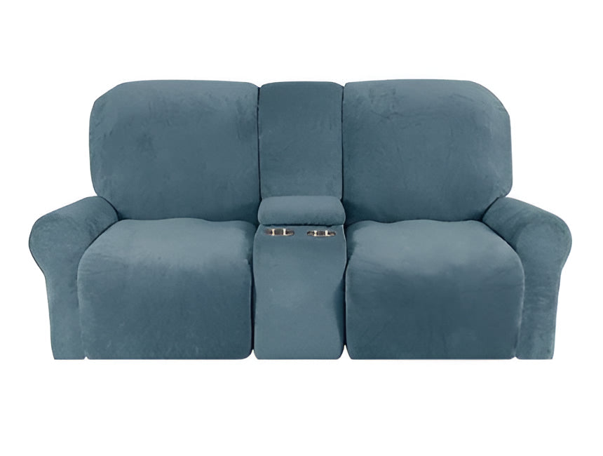 Comfy 2 Seater Recliner Slipcover with Cup Holders 12 Colors