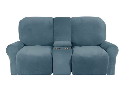 Comfy 2 Seater Recliner Slipcover with Cup Holders 12 Colors