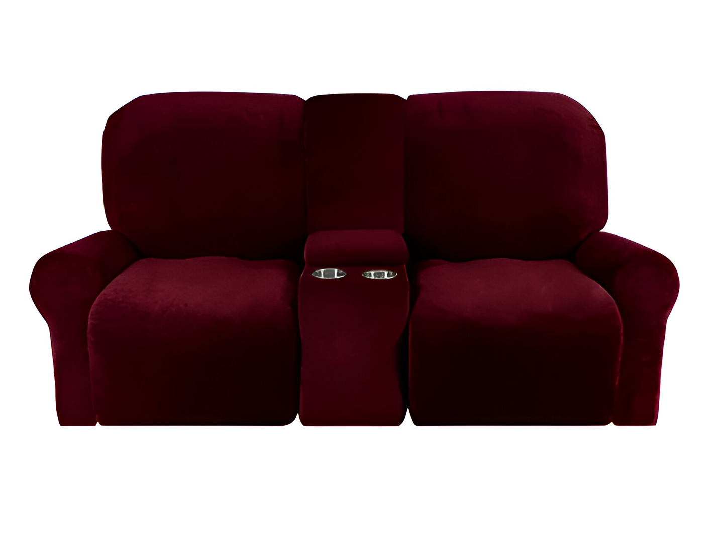 Comfy 2 Seater Recliner Slipcover with Cup Holders 12 Colors