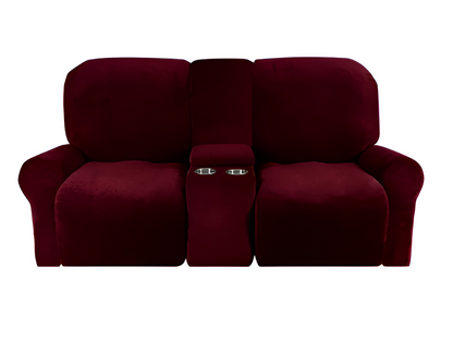 Comfy 2 Seater Recliner Slipcover with Cup Holders 12 Colors
