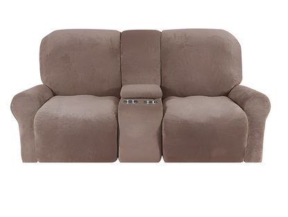 Comfy 2 Seater Recliner Slipcover with Cup Holders 12 Colors
