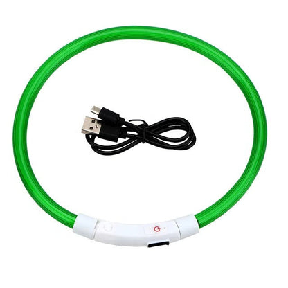Glowing USB Dog Collar, Rechargeable LED Pet Necklace