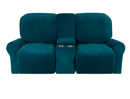 Comfy 2 Seater Recliner Slipcover with Cup Holders 12 Colors