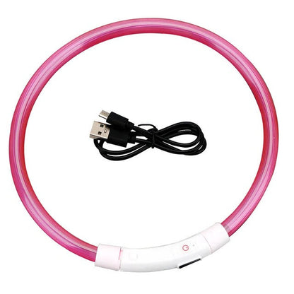 Glowing USB Dog Collar, Rechargeable LED Pet Necklace