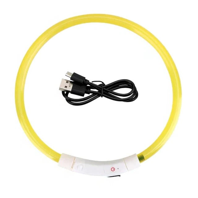 Glowing USB Dog Collar, Rechargeable LED Pet Necklace