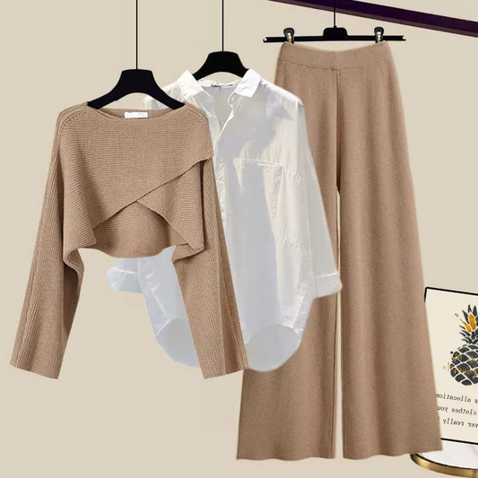 Cozy 3-Piece Long Sleeve Outfit Set - Hehif