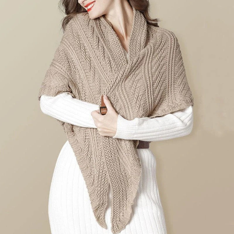 Stylish Crochet Wrap with Faux Leather Clasp