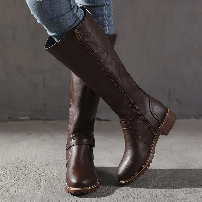 Stylish Women's Leather Ankle Boots