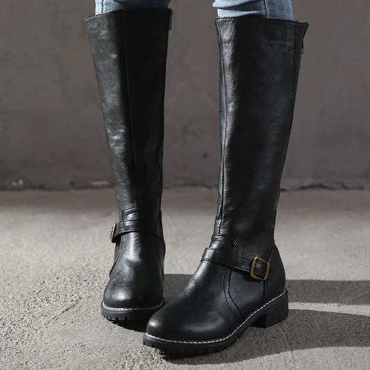 Stylish Women's Leather Ankle Boots - Hehif