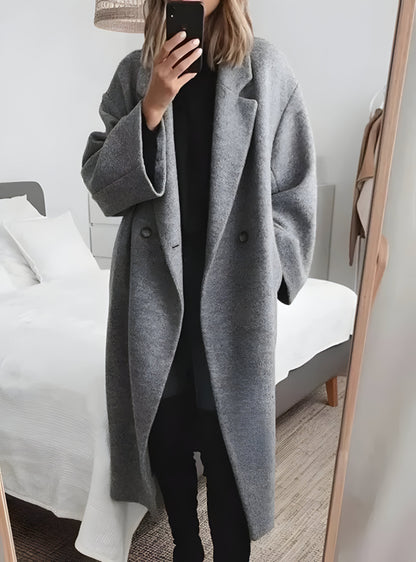 Luxury Women's Long Cashmere Trench Coat - Hehif