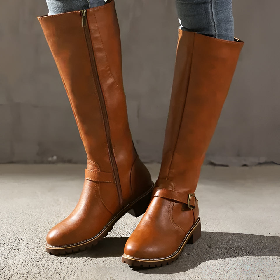 Stylish Women's Leather Ankle Boots