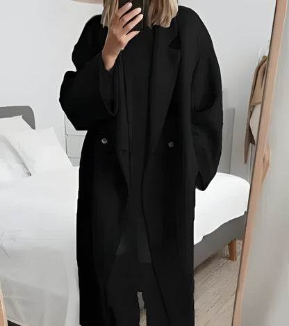 Luxury Women's Long Cashmere Trench Coat