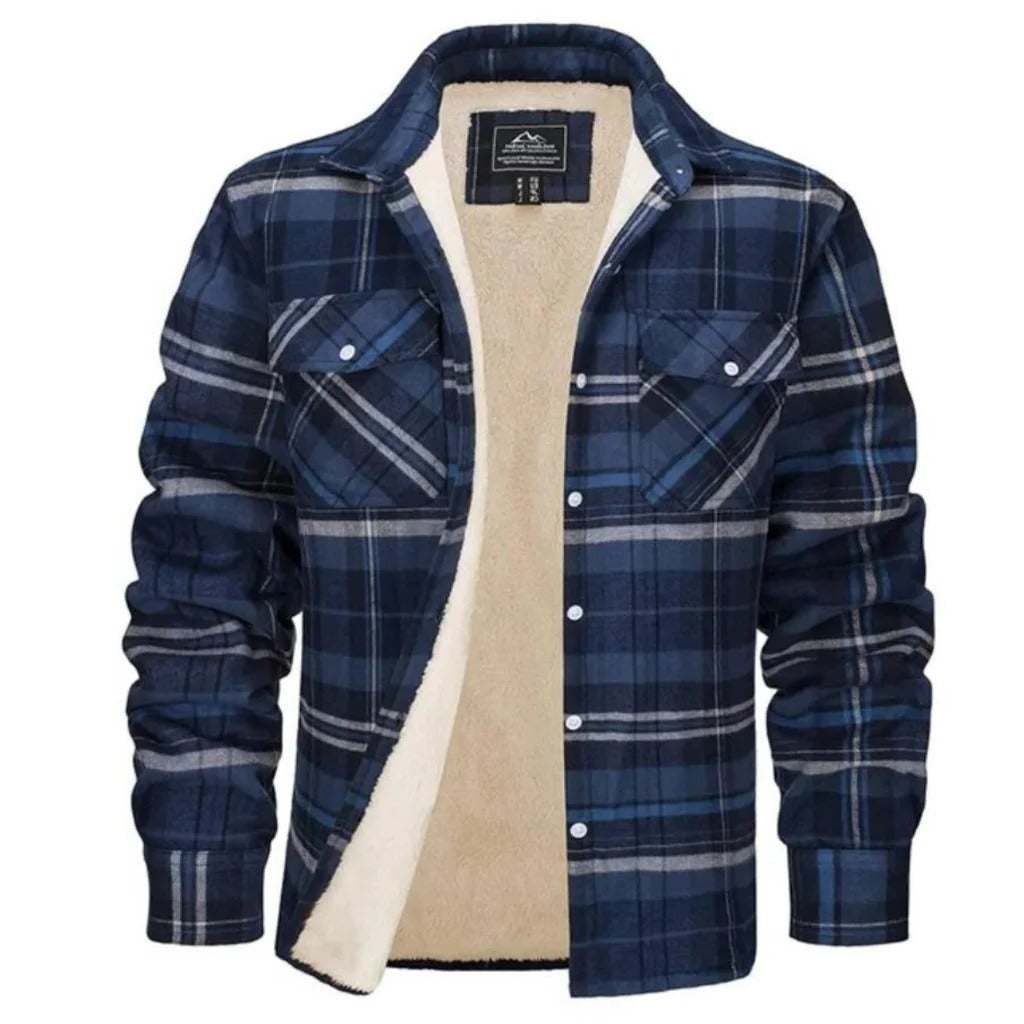 Warm Plaid Insulated Coat - Hehif
