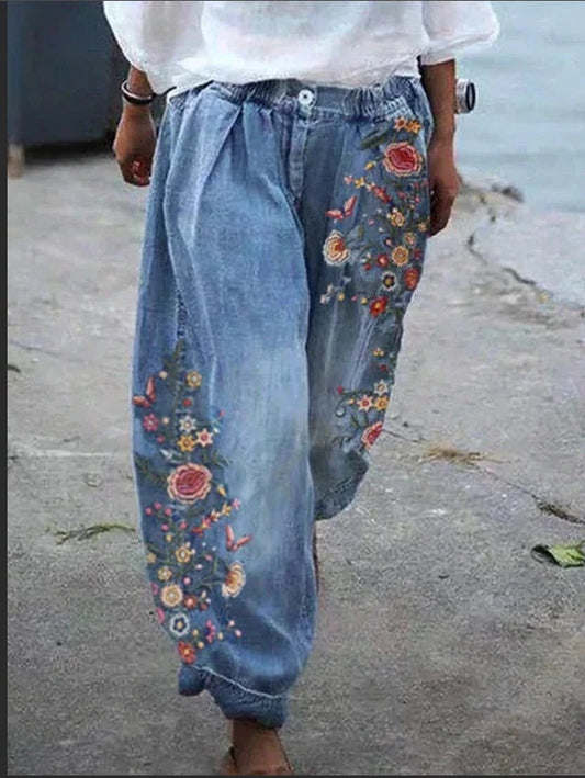 Comfortable High Waist Cargo Jeans - Hehif